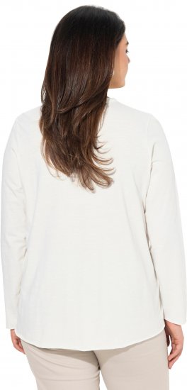Ulla Popken Star Long Sleeve Graphic Tee Off-White - Печатни тениски за жени - 