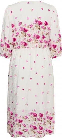 Kaffe Curve Rosa Midi Dress White Rose Border Flower - Рокли - 