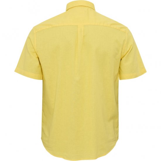North Latitude Shirt Linen Cotton Short Sleeve Yellow - Ризи - мъжки ризи големи размери