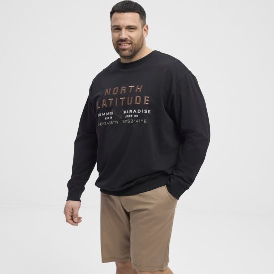 North Latitude Sweatshirt Black - Суичъри & cуичъри с качулка - мъжки суичъри големи размери