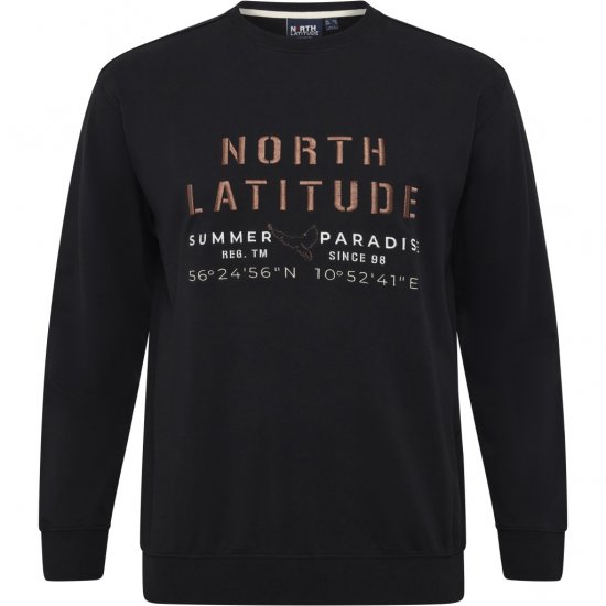 North Latitude Sweatshirt Black - Суичъри & cуичъри с качулка - мъжки суичъри големи размери