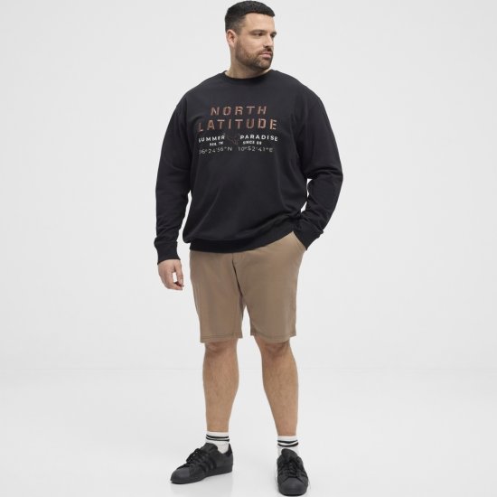 North Latitude Sweatshirt Black - Суичъри & cуичъри с качулка - мъжки суичъри големи размери