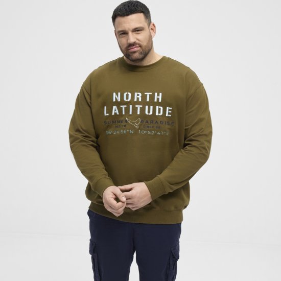 North Latitude Sweatshirt Army Green TALL - МЪЖКО ОБЛЕКЛО MT-6XLT - дрехи за високи мъже