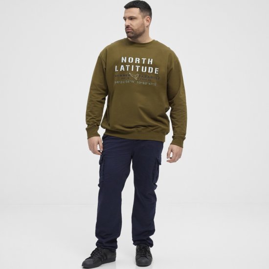 North Latitude Sweatshirt Army Green TALL - МЪЖКО ОБЛЕКЛО MT-6XLT - дрехи за високи мъже