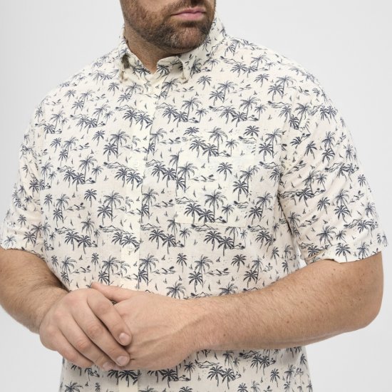 North Latitude Shirt Short Sleeve Off White - Ризи - мъжки ризи големи размери