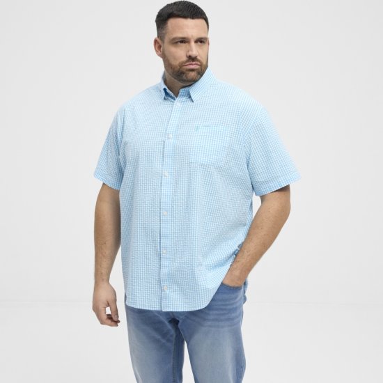 North Latitude Shirt Short Sleeve Turquoise - Ризи - мъжки ризи големи размери