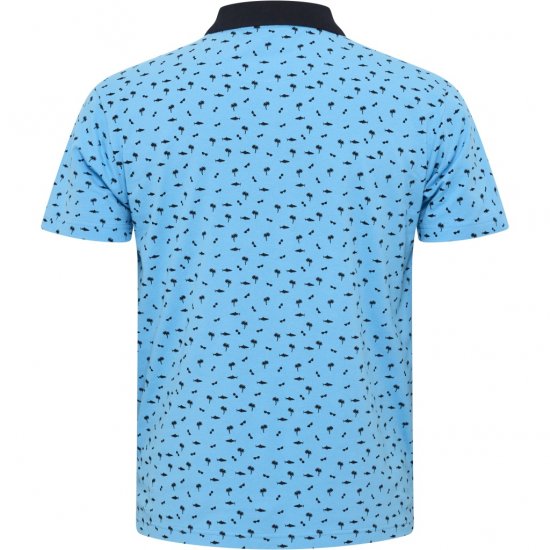 North Latitude Polo Pique Printed Turquoise - Поло тениски - мъжки тениски с яка големи размери
