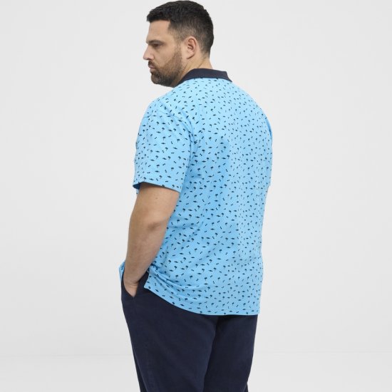 North Latitude Polo Pique Printed Turquoise - Поло тениски - мъжки тениски с яка големи размери