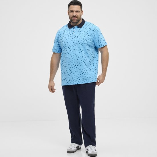 North Latitude Polo Pique Printed Turquoise - Поло тениски - мъжки тениски с яка големи размери
