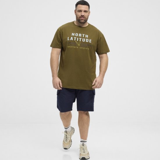 North Latitude T-Shirt Printed Short Sleeve Green - Тениски - мъжки тениски големи размери