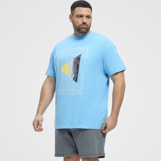 North Latitude T-Shirt Printed Turquoise - Тениски - мъжки тениски големи размери