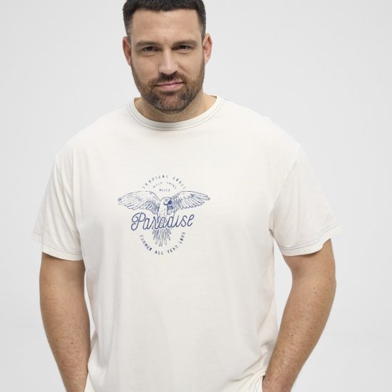 North Latitude T-Shirt Printed Short Sleeve White - Тениски - мъжки тениски големи размери