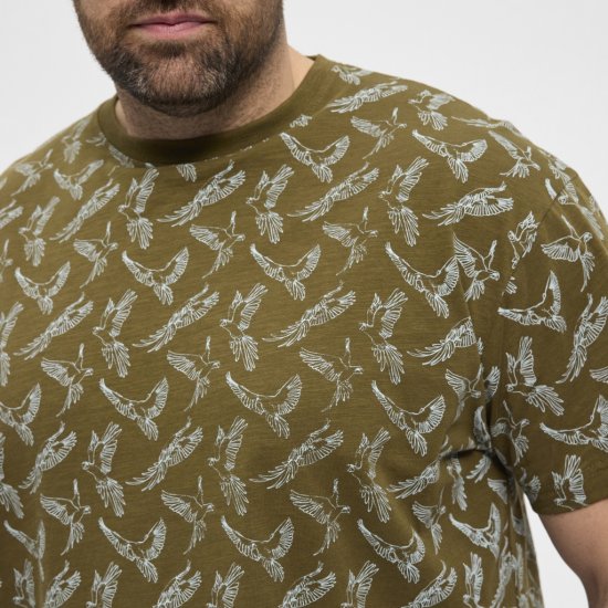 North Latitude T-shirt Allover Printed Green - Тениски - мъжки тениски големи размери