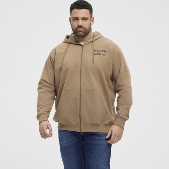 North Latitude Hoodie with Zipper Dark Sand TALL - TALL cуичъри - 