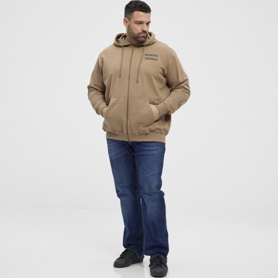North Latitude Hoodie with Zipper Dark Sand TALL - TALL cуичъри - 