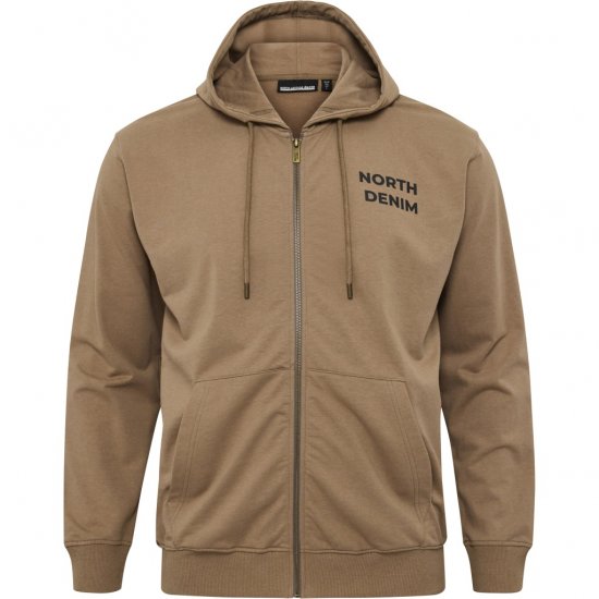North Latitude Hoodie with Zipper Dark Sand TALL - ВИСОКИ-размери - дрехи за високи мъже