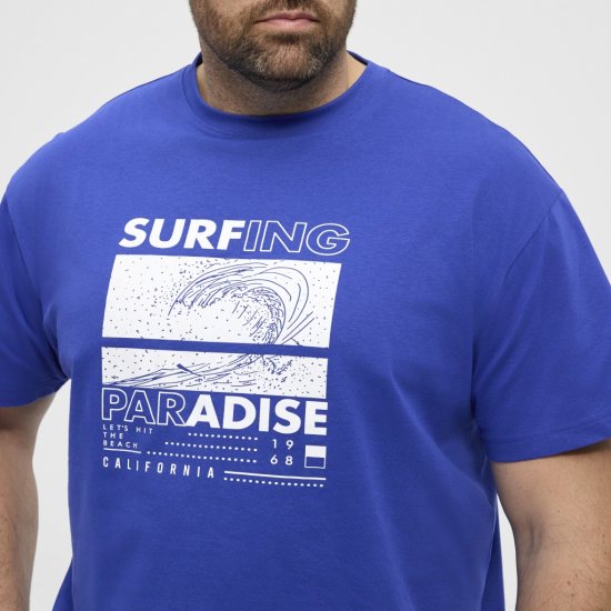 North Latitude T-Shirt Printed Blue - Тениски - мъжки тениски големи размери