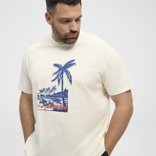 North Latitude T-Shirt Printed Off-White - Тениски - мъжки тениски големи размери