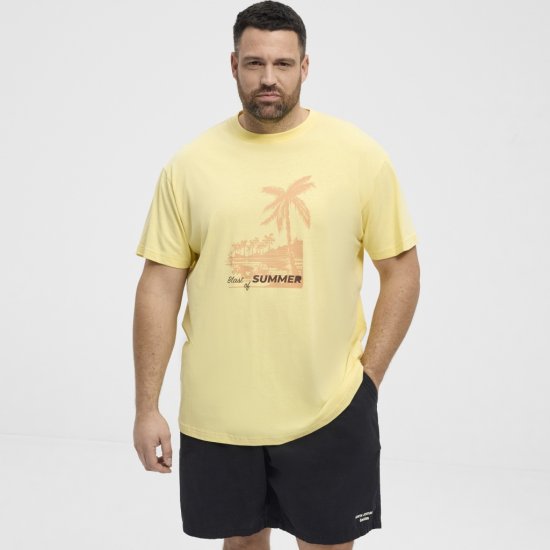 North Latitude T-Shirt Printed Yellow - Тениски - мъжки тениски големи размери