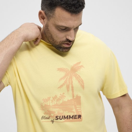 North Latitude T-Shirt Printed Yellow - Тениски - мъжки тениски големи размери