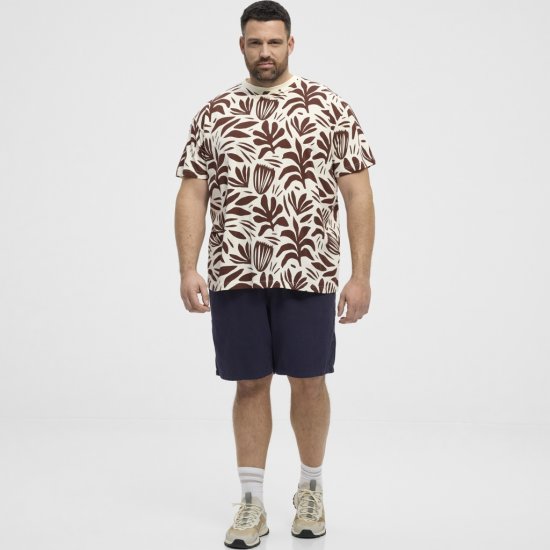 North Latitude T-Shirt Printed Allover Bordeaux - Тениски - мъжки тениски големи размери