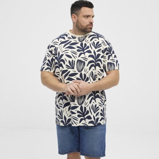 North Latitude T-shirt Allover Printed Navy - Тениски - мъжки тениски големи размери