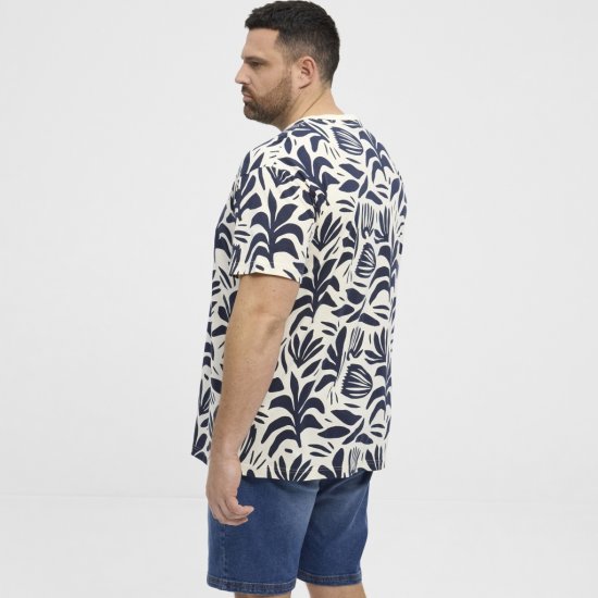 North Latitude T-shirt Allover Printed Navy - Тениски - мъжки тениски големи размери