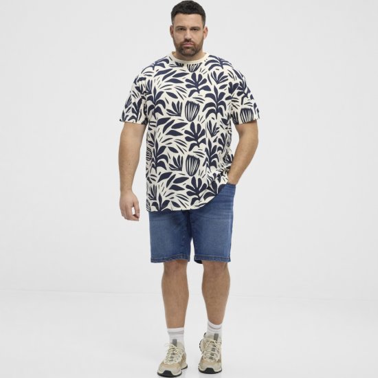 North Latitude T-shirt Allover Printed Navy - Тениски - мъжки тениски големи размери