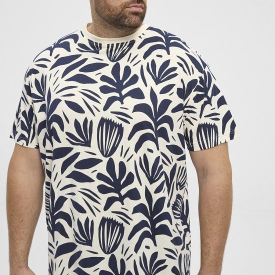 North Latitude T-shirt Allover Printed Navy - Тениски - мъжки тениски големи размери