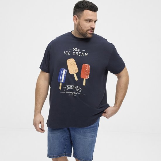 North Latitude T-Shirt Ice Cream Navy - Тениски - мъжки тениски големи размери