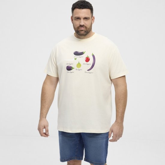 North Latitude T-Shirt Eggplant Off-White - Тениски - мъжки тениски големи размери