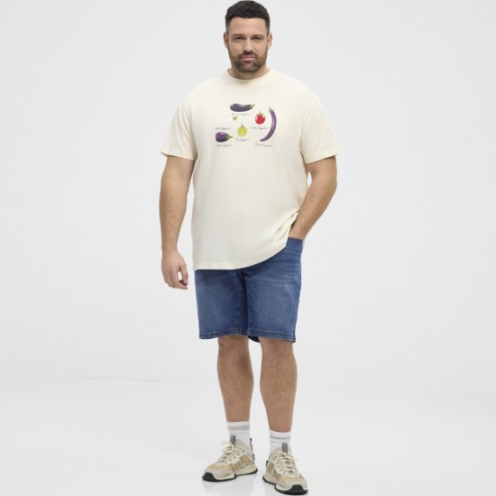 North Latitude T-Shirt Eggplant Off-White - Тениски - мъжки тениски големи размери