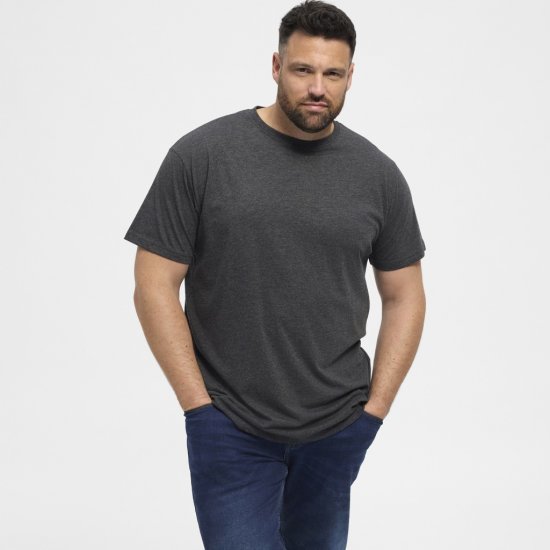 North Latitude T-Shirt 2-Pack Dark Grey Melange - Тениски - мъжки тениски големи размери