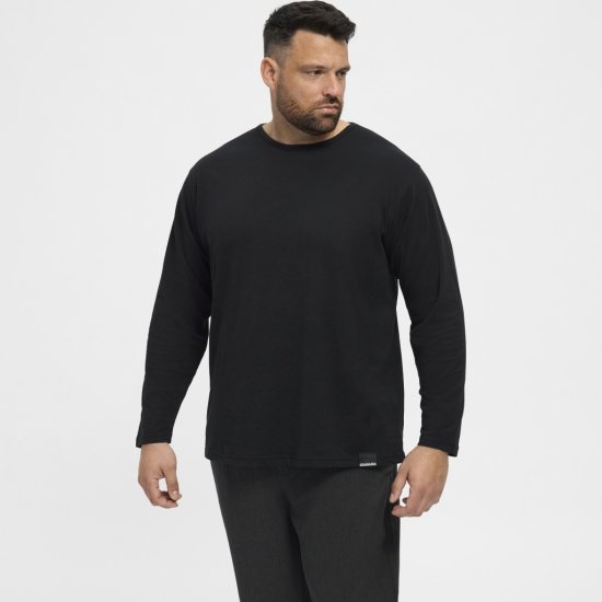 North Latitude T-Shirt Long Sleeve Black - Тениски - мъжки тениски големи размери
