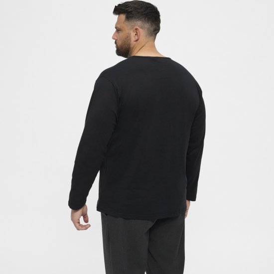 North Latitude T-Shirt Long Sleeve Black - Тениски - мъжки тениски големи размери