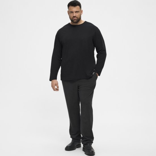 North Latitude T-Shirt Long Sleeve Black - Тениски - мъжки тениски големи размери