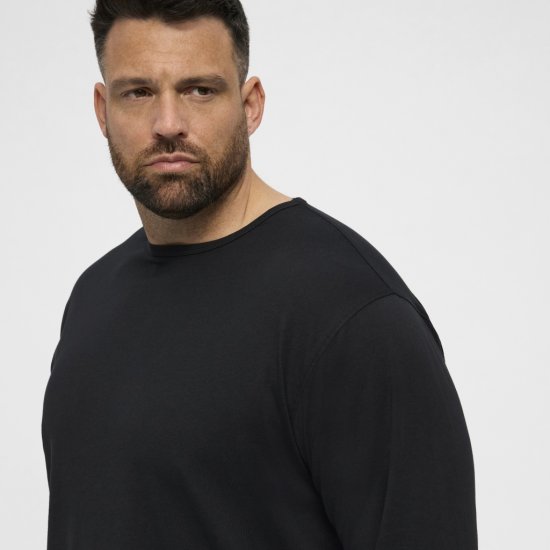 North Latitude T-Shirt Long Sleeve Black - Тениски - мъжки тениски големи размери