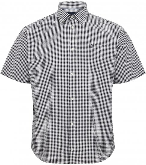 North Latitude Shirt Short Sleeve Checked Grey - Ризи - мъжки ризи големи размери