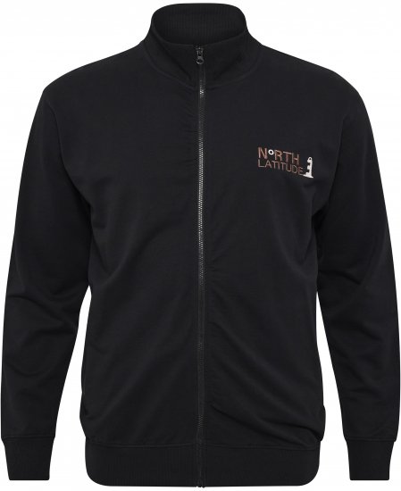 North Latitude Sweatshirt Cardigan Black - Суичъри & cуичъри с качулка - мъжки суичъри големи размери