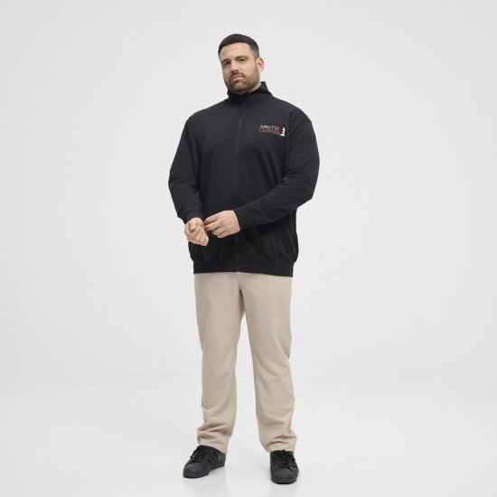 North Latitude Sweatshirt Cardigan Black - Суичъри & cуичъри с качулка - мъжки суичъри големи размери