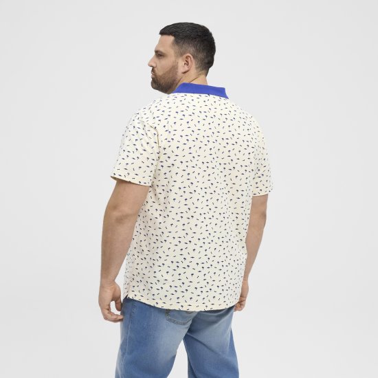 North Latitude Polo Pique Printed Off-White TALL - МЪЖКО ОБЛЕКЛО MT-6XLT - дрехи за високи мъже
