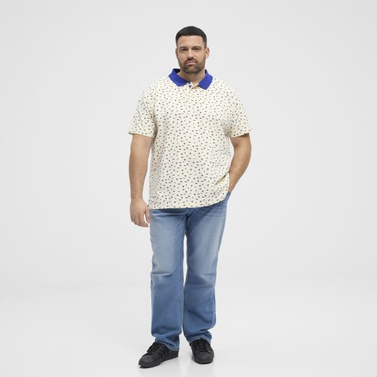 North Latitude Polo Pique Printed Off-White - Поло тениски - мъжки тениски с яка големи размери
