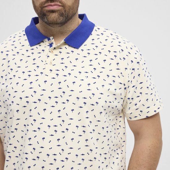 North Latitude Polo Pique Printed Off-White TALL - МЪЖКО ОБЛЕКЛО MT-6XLT - дрехи за високи мъже