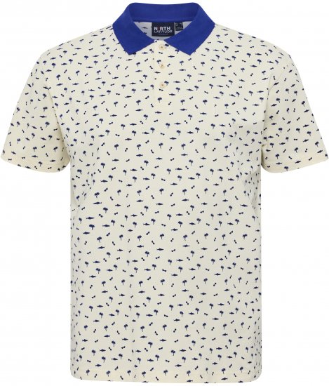 North Latitude Polo Pique Printed Off-White TALL - МЪЖКО ОБЛЕКЛО MT-6XLT - дрехи за високи мъже
