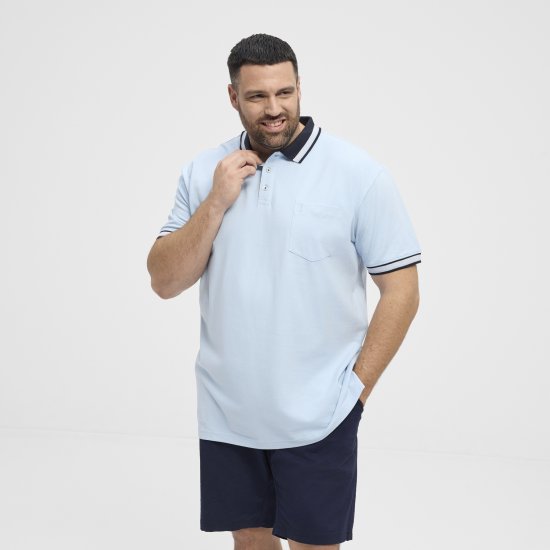 North Latitude Polo Pique Short Sleeve Light Blue - Поло тениски - мъжки тениски с яка големи размери