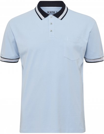North Latitude Polo Pique Short Sleeve Light Blue - Поло тениски - мъжки тениски с яка големи размери