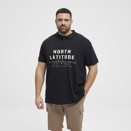 North Latitude Polo Pique Short Sleeve Black - Поло тениски - мъжки тениски с яка големи размери
