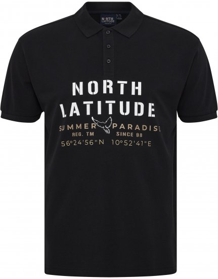 North Latitude Polo Pique Short Sleeve Black - Поло тениски - мъжки тениски с яка големи размери