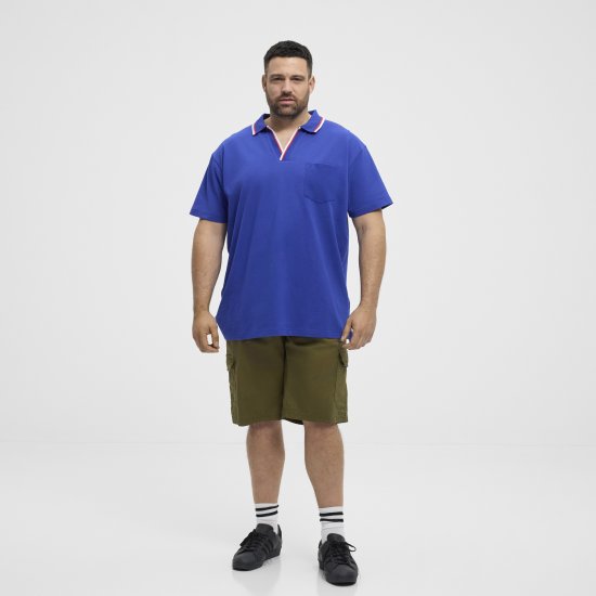 North Latitude Polo Pique V-Neck Blue - Поло тениски - мъжки тениски с яка големи размери