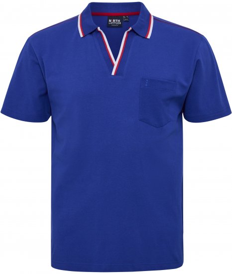 North Latitude Polo Pique V-Neck Blue - Поло тениски - мъжки тениски с яка големи размери